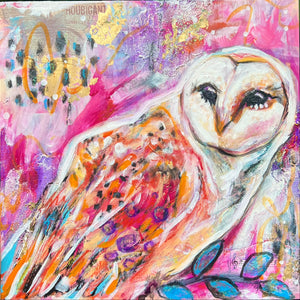 >>> PRIVATE COLLECTION <<< OWLIE MOE PAINTING 10”X10” MIXED MEDIA Payment plans available from as less as $25.00 per week