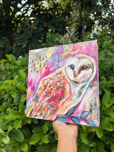 >>> PRIVATE COLLECTION <<< OWLIE MOE PAINTING 10”X10” MIXED MEDIA Payment plans available from as less as $25.00 per week