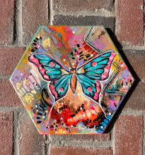 Load image into Gallery viewer, SPIRIT GUIDE PAINTING - 14" HEXAGON MIXED MEDIA Payment plans available from as less as $25.00 per week