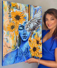 Load image into Gallery viewer, PRAYER FOR PEACE PAINTING - 24"X18" MIXED MEDIA Payment plans available from as less as $25.00 per week