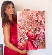 Load image into Gallery viewer, REFLECTION OF LOVE PAINTING - 24&quot;X18&quot; MIXED MEDIA Payment plans available from as less as $25.00 per week
