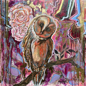 >>> PRIVATE COLLECTION <<< QUEEN OF THE NIGHT PAINTING - 24"X24" MIXED MEDIA Payment plans available from as less as $25.00 per week